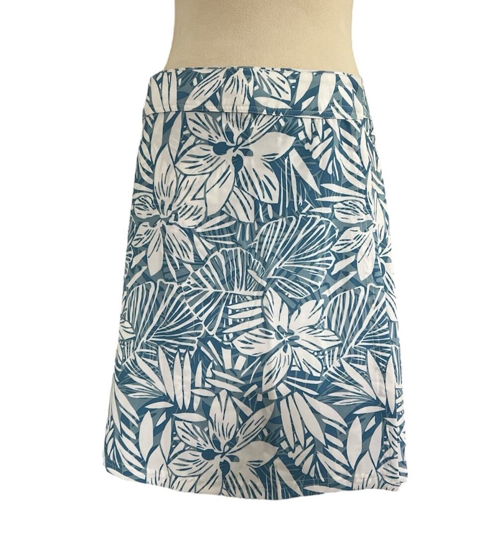 Ripskirt Hawaii Wrap Skirt Womens XL Blue Floral Hook/Loop Closure Beach NWT